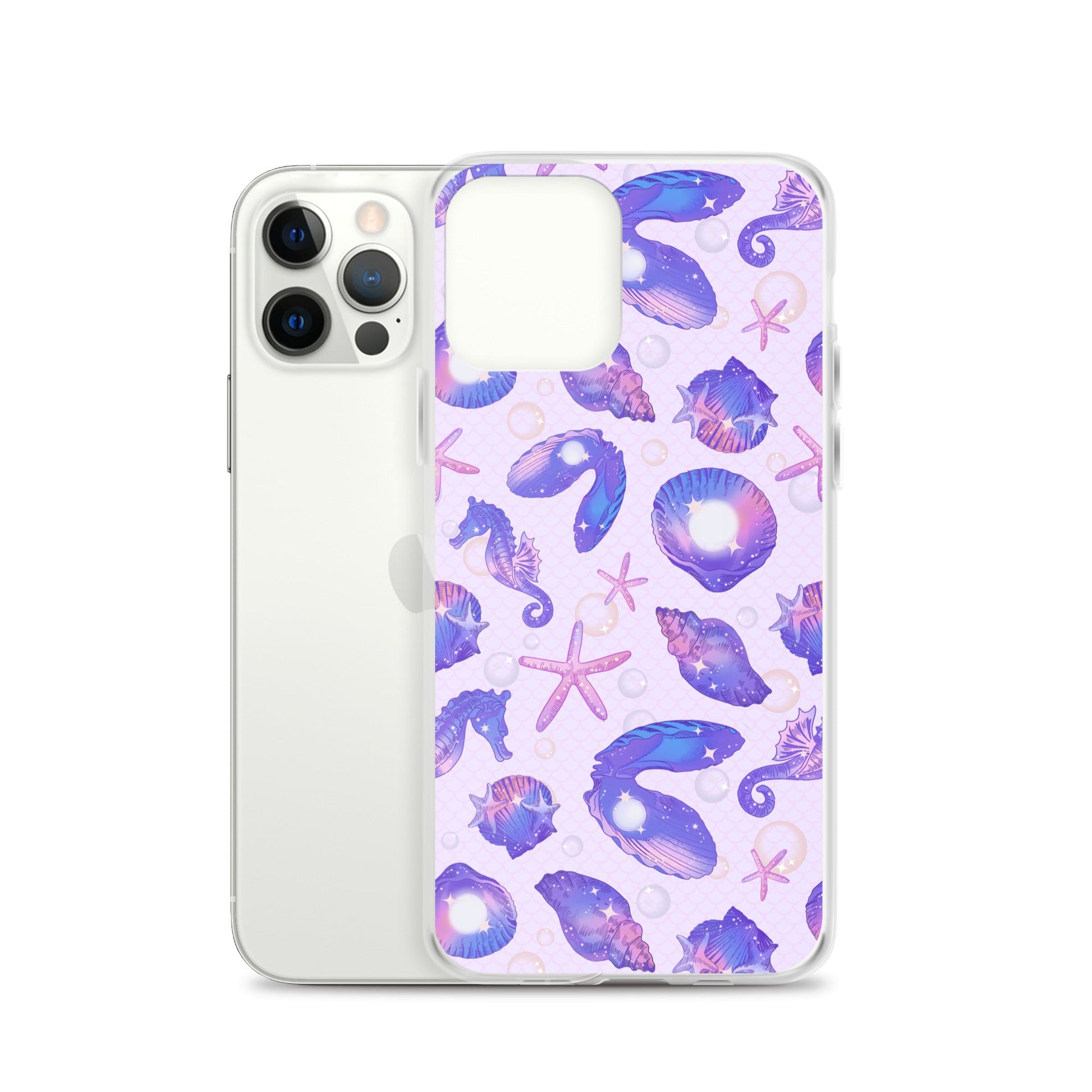 Stylish Sea Princess iPhone® Clear Case features a colorful marine design, offering protection and easy access to ports.
