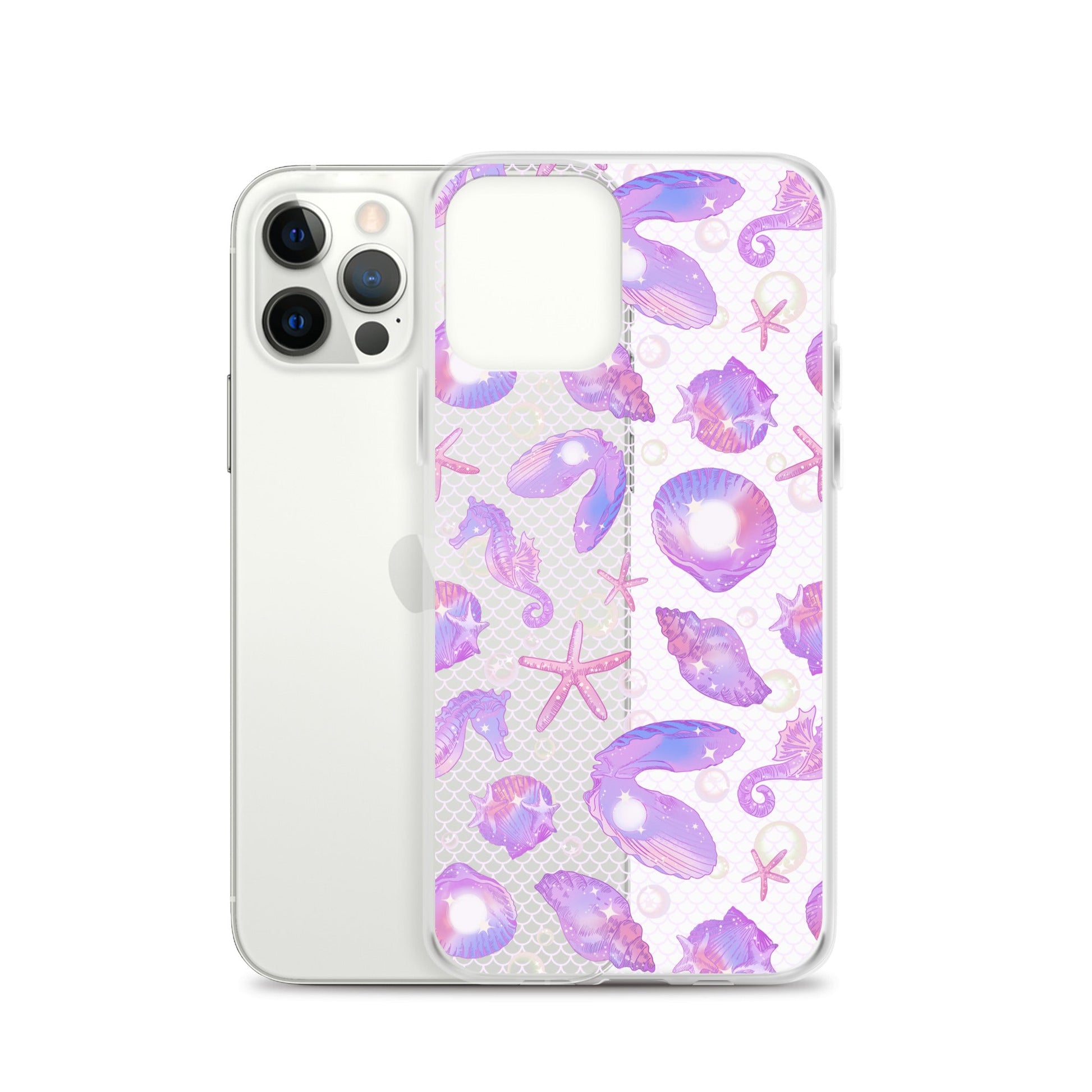 Sleek Sea Princess iPhone® Clear Case featuring a colorful marine design, protects against scratches and dirt.