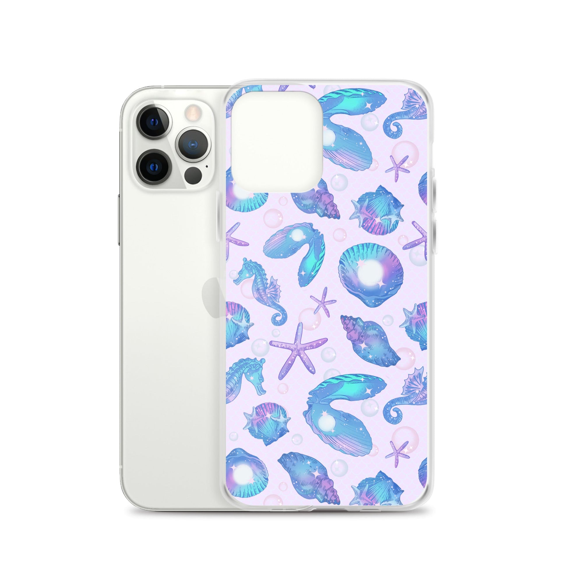 Stylish Sea Princess iPhone® Clear Case features vibrant sea life design, protecting your phone with elegance.