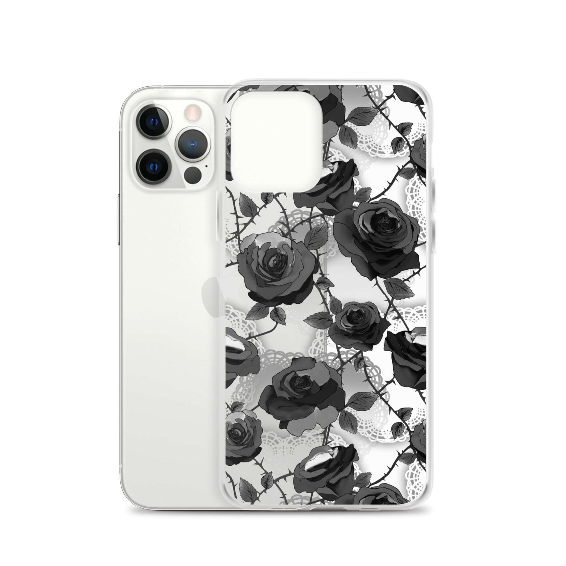 Sleek Enchanted Rose iPhone® Clear Case (Transparent) offers stylish protection from scratches and dirt.