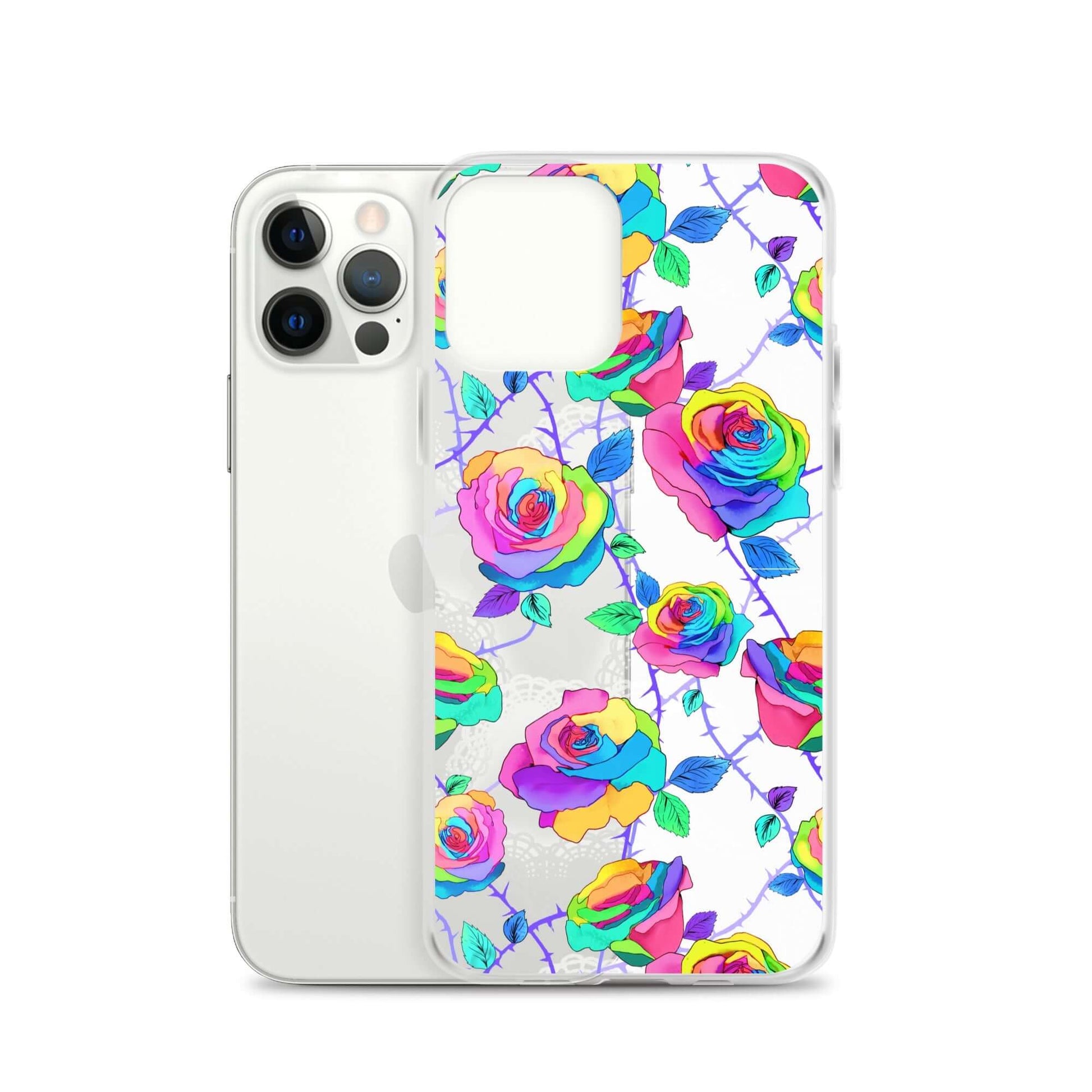 Protect your iPhone® with the stylish Enchanted Rose iPhone® Clear Case (Transparent), featuring vibrant floral designs.
