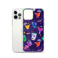Sleek Monster Party iPhone® Clear Case featuring vibrant designs, offering protection from scratches and dirt.