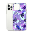 Sleek Butterfly iPhone® Clear Case featuring a vibrant butterfly design, protecting your phone from everyday wear.