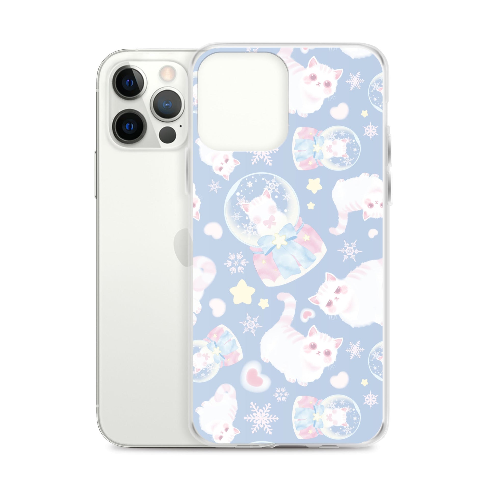 Protect your iPhone® stylishly with the Snow Kitten iPhone® Clear Case, featuring adorable kitten designs.