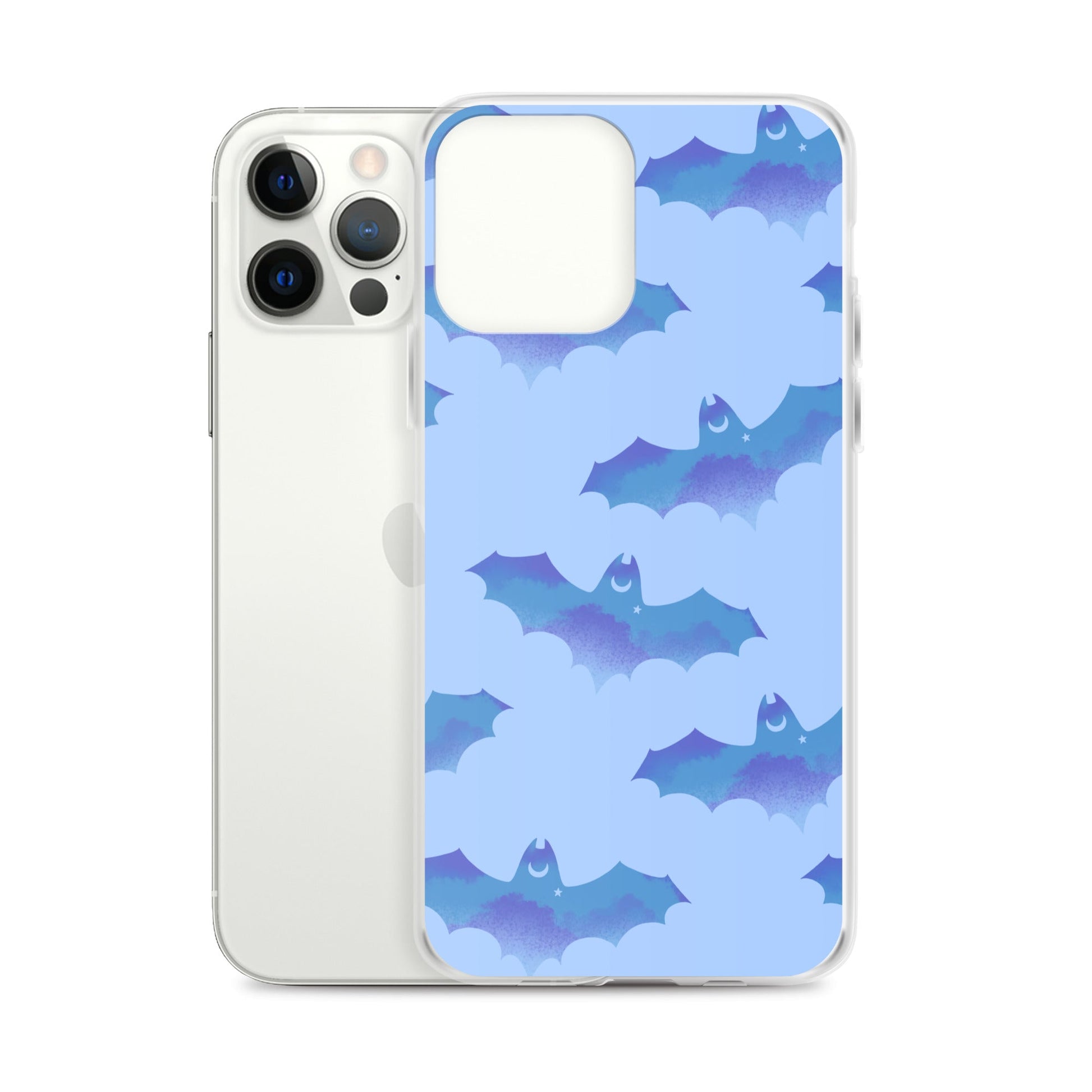 Sleek Lilith iPhone® Clear Case featuring a bat design, offering protection from scratches and dirt. Perfect for any style!