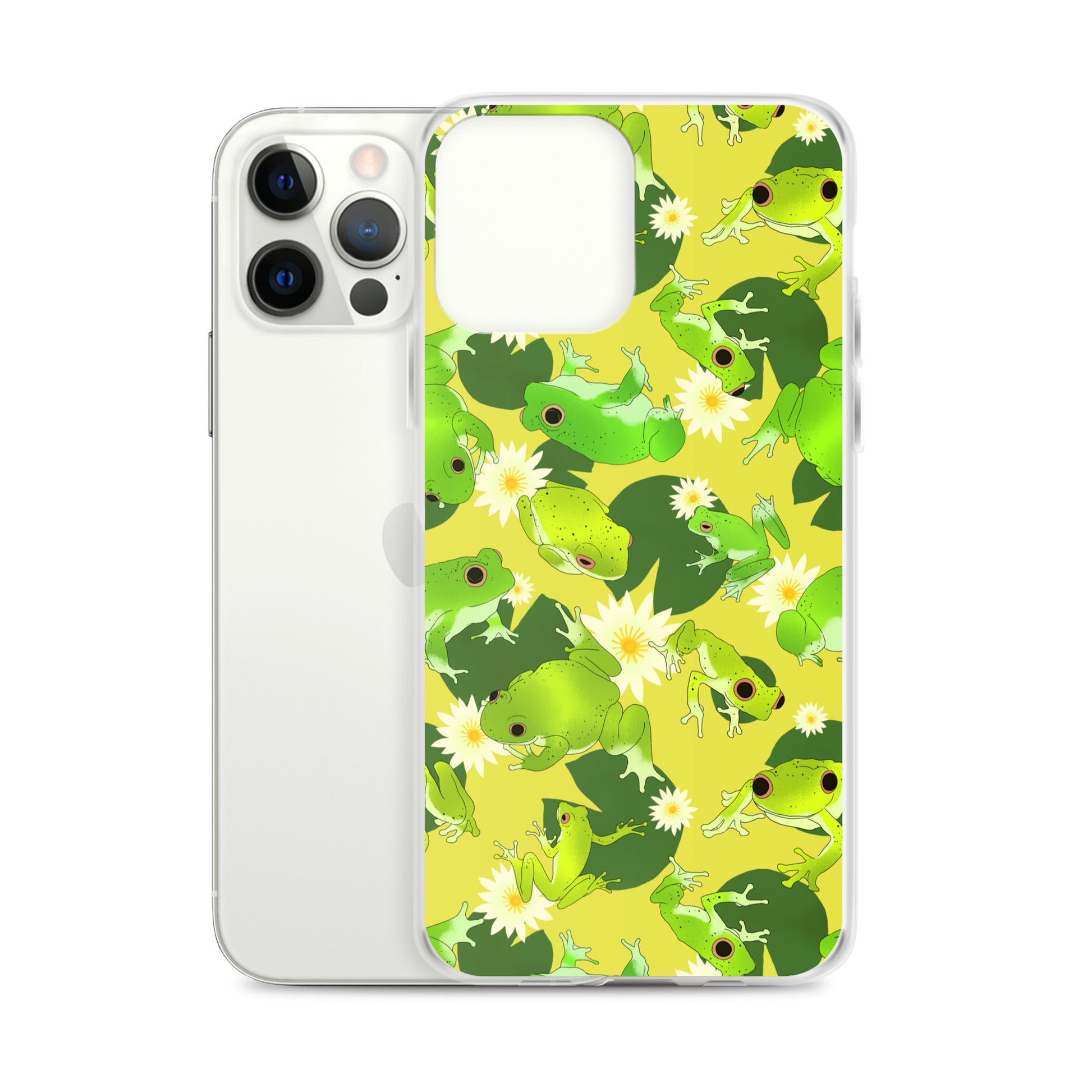 Kero-kero iPhone® Clear Case features a vibrant frog design, offering protection against scratches and dirt.