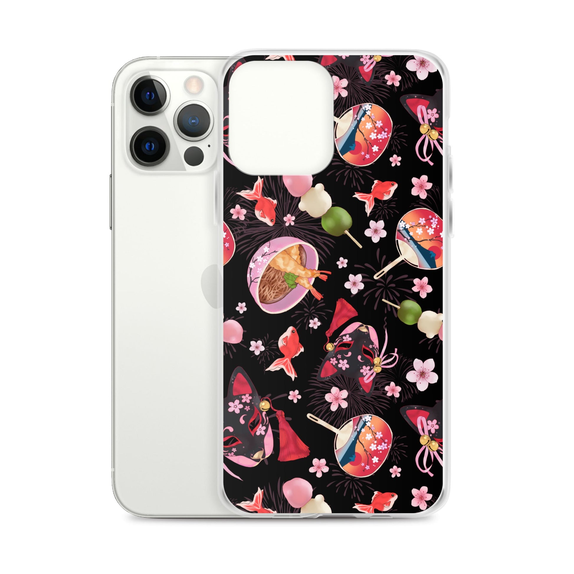 Stylish Matsuri iPhone® Clear Case featuring a vibrant design, protecting against scratches and dust effortlessly.