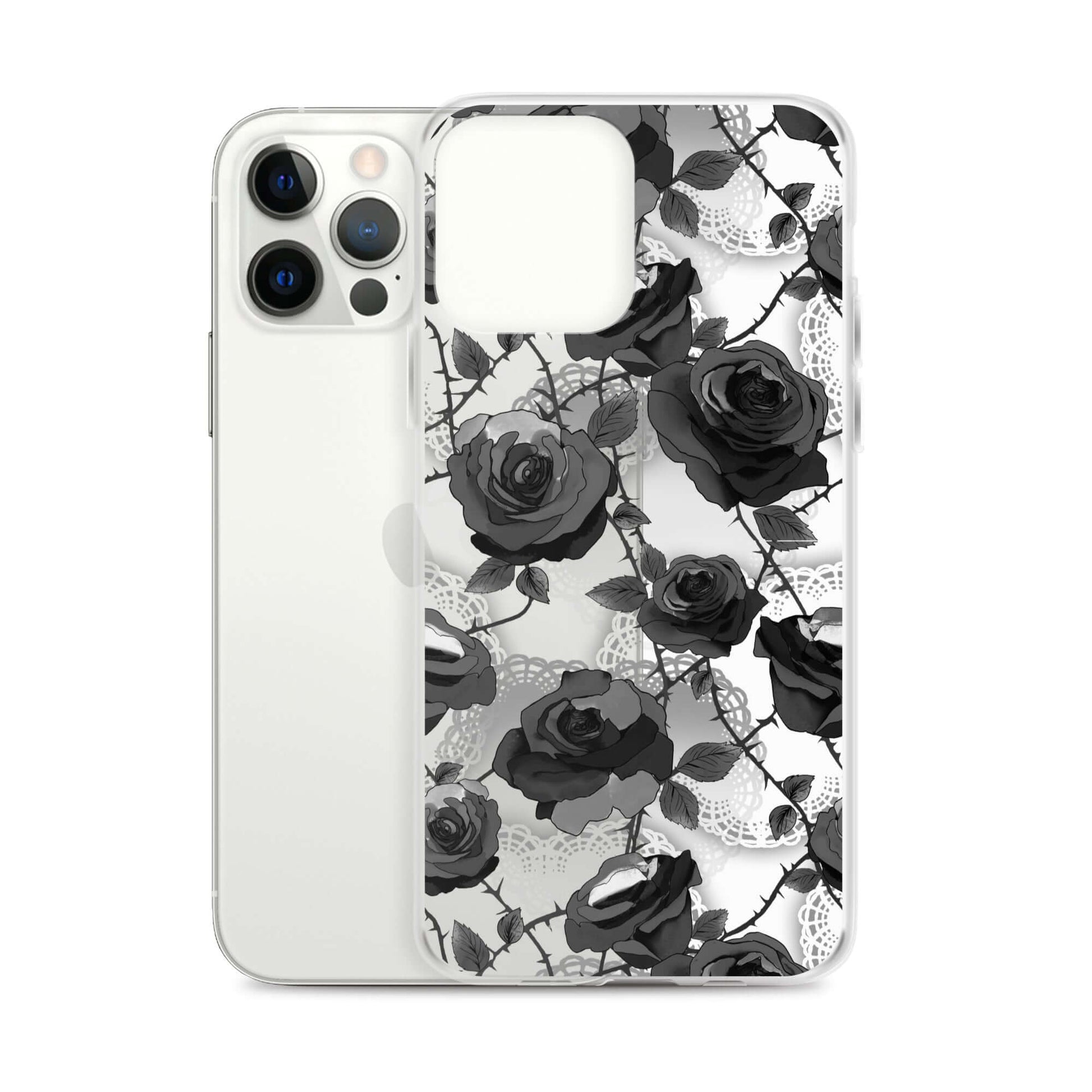 Protect your phone in style with the Enchanted Rose iPhone® Clear Case (Transparent), featuring a sleek design.