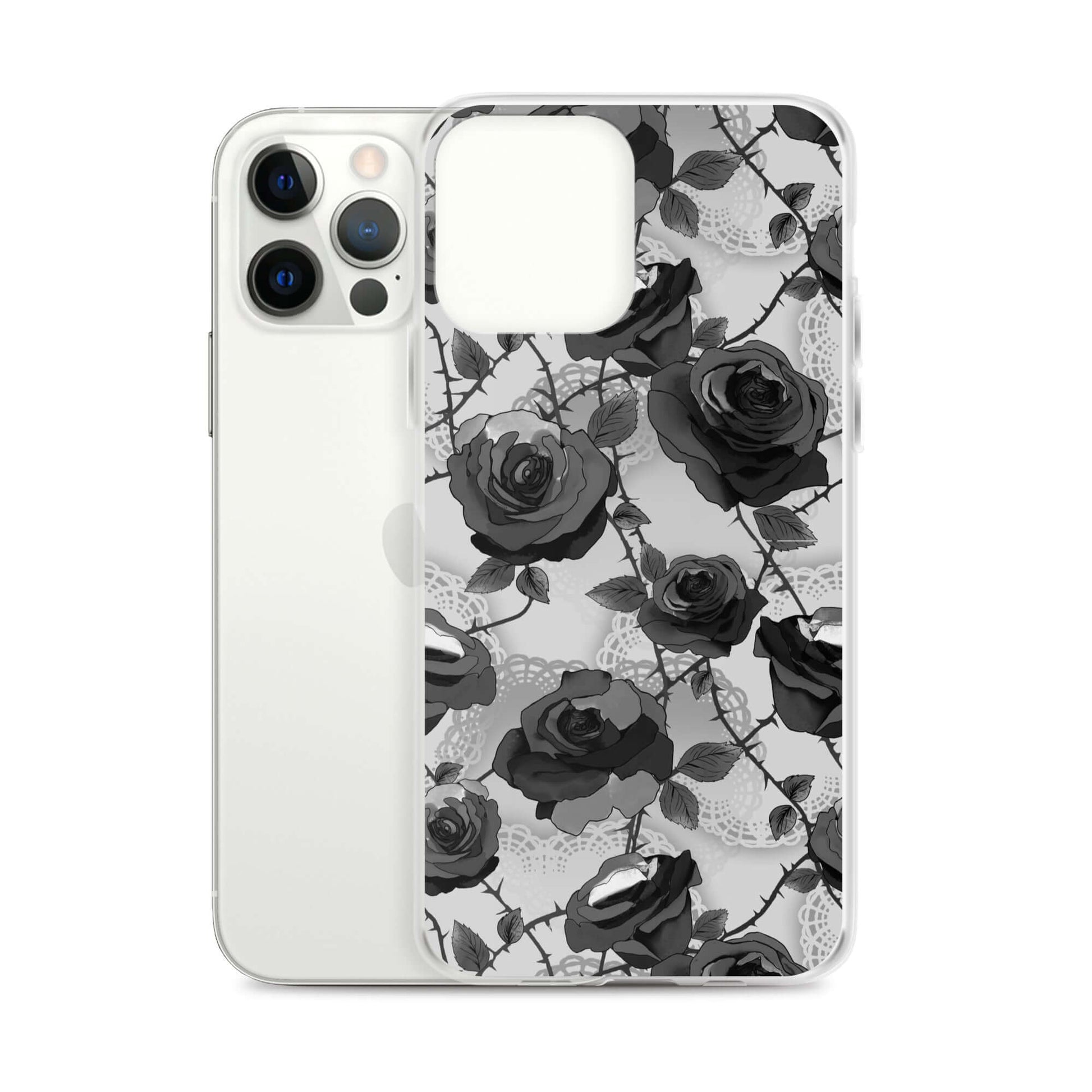 Sleek Enchanted Rose iPhone® Clear Case featuring a durable design that protects against scratches and dirt.