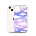 Sleek Cloudy Sky iPhone® Clear Case showcasing vibrant cloud design, offering protection from scratches and dirt.