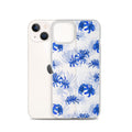 Showcasing the Higanbana iPhone® Clear Case, designed for protection with a stylish floral pattern and easy access ports.