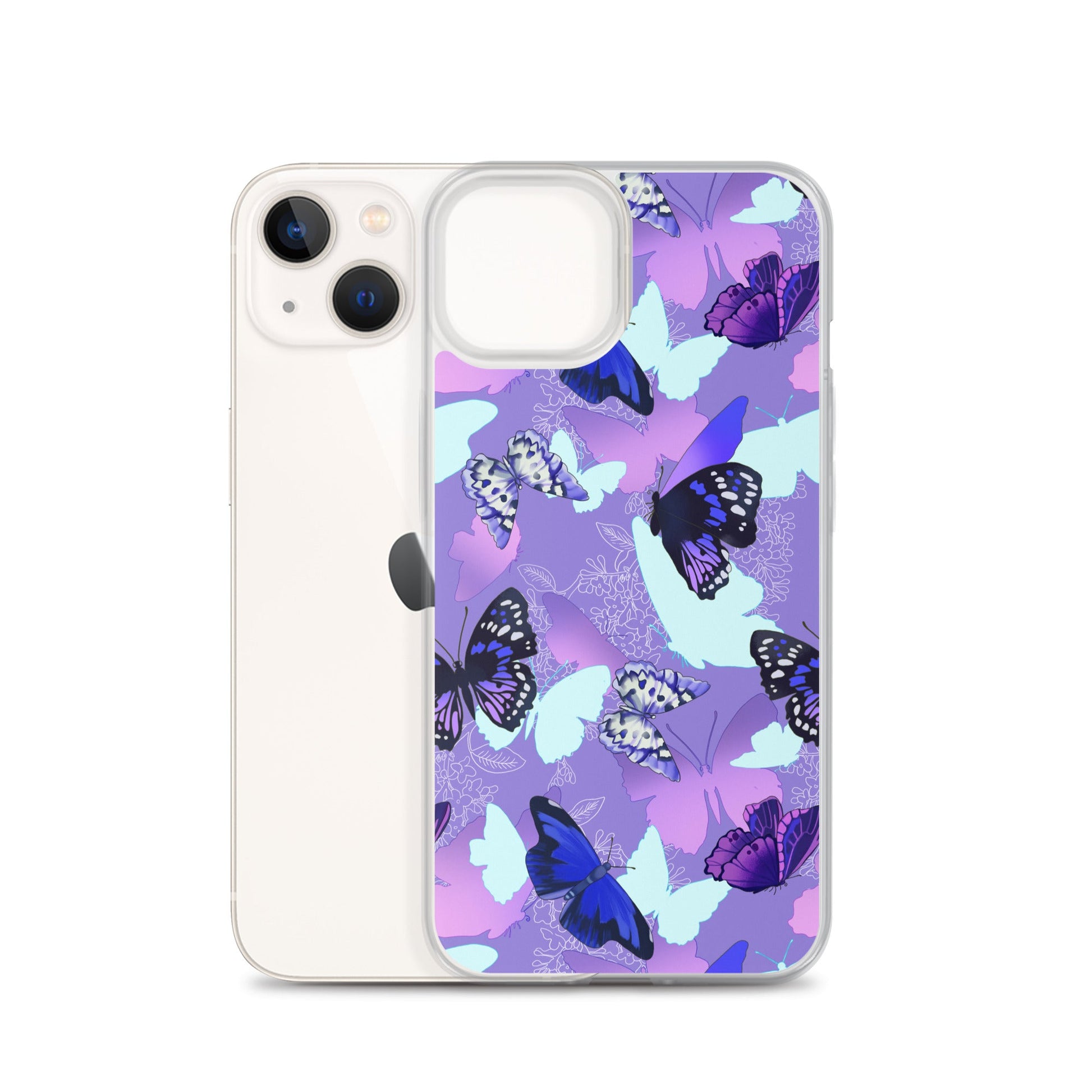 Stylish Butterfly iPhone® Clear Case offers sleek protection against scratches and dirt with a vibrant butterfly design.