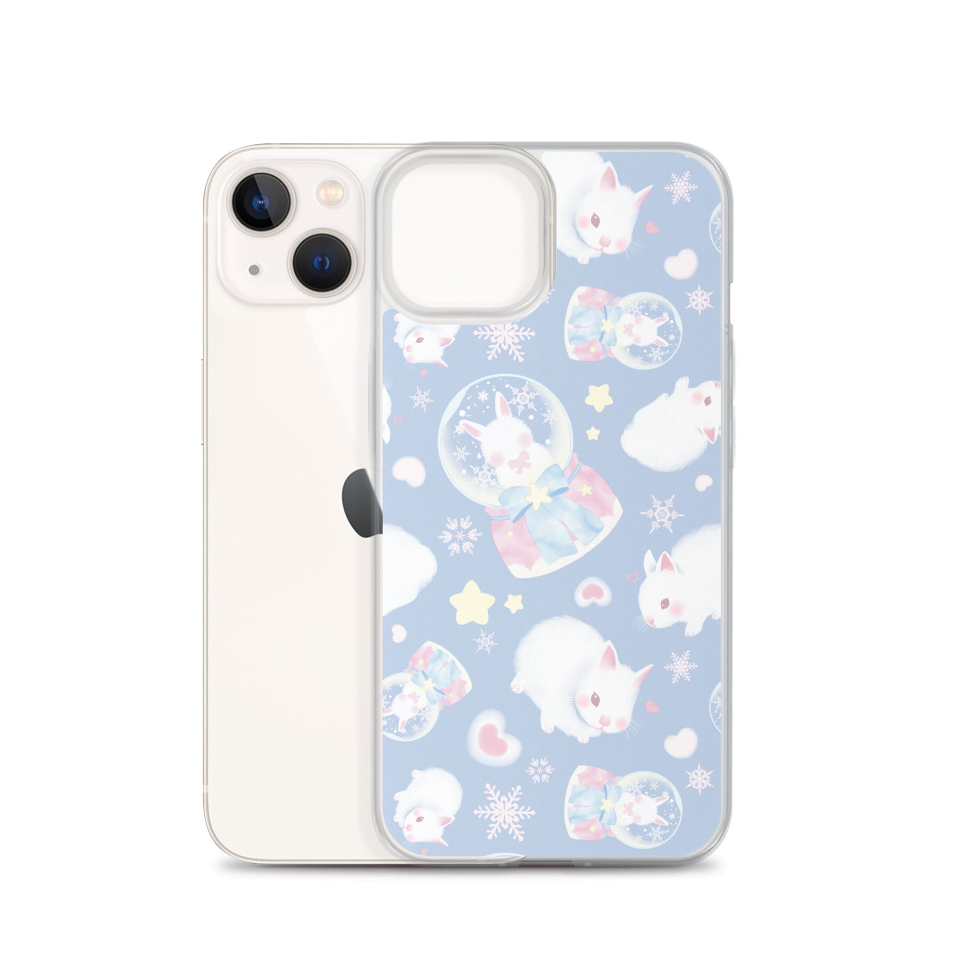 Protect your phone in style with the Snow Bunny iPhone® Clear Case, featuring adorable bunny designs and flexibility.