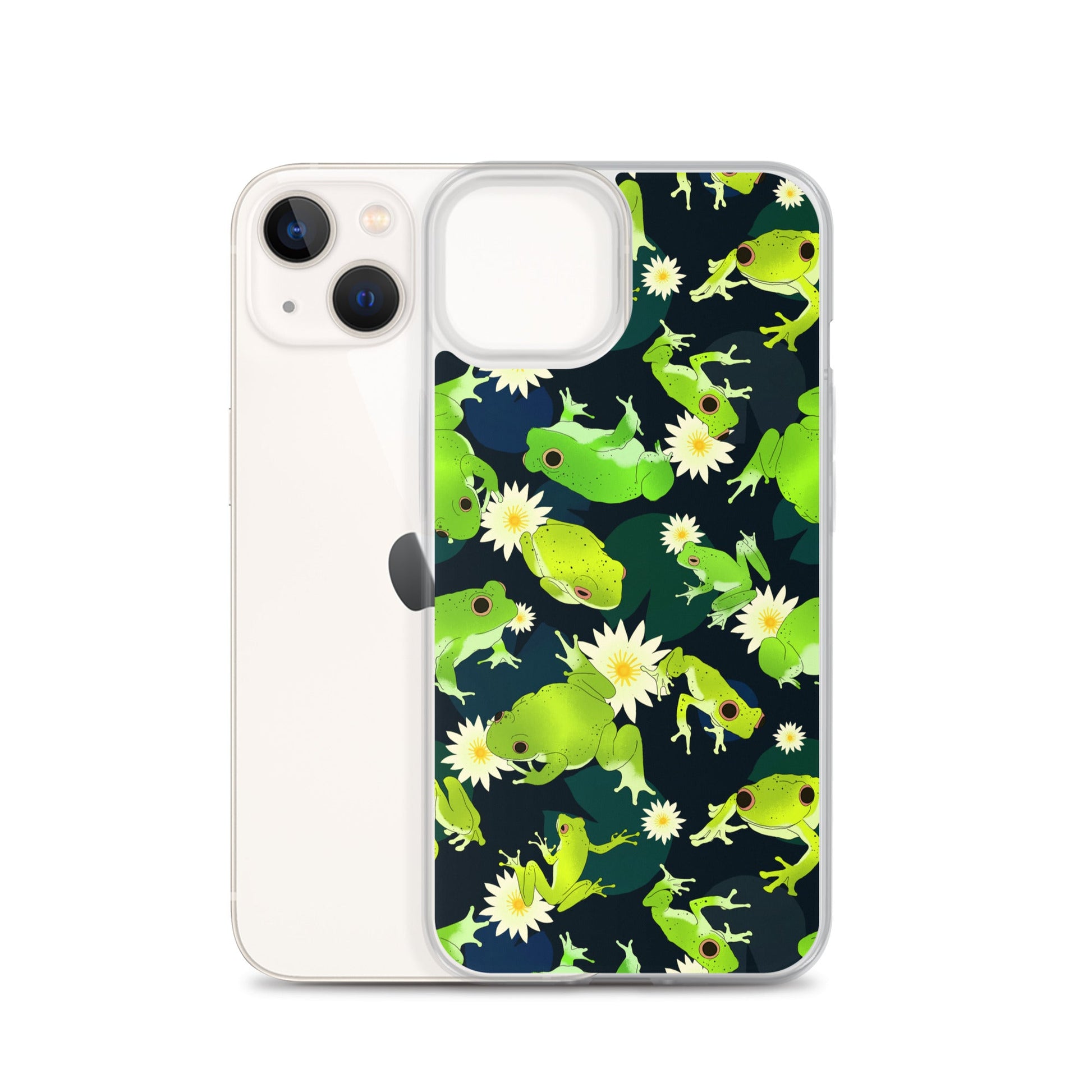 Kero-kero iPhone® Clear Case features vibrant frog designs, protecting your device from scratches and dirt.