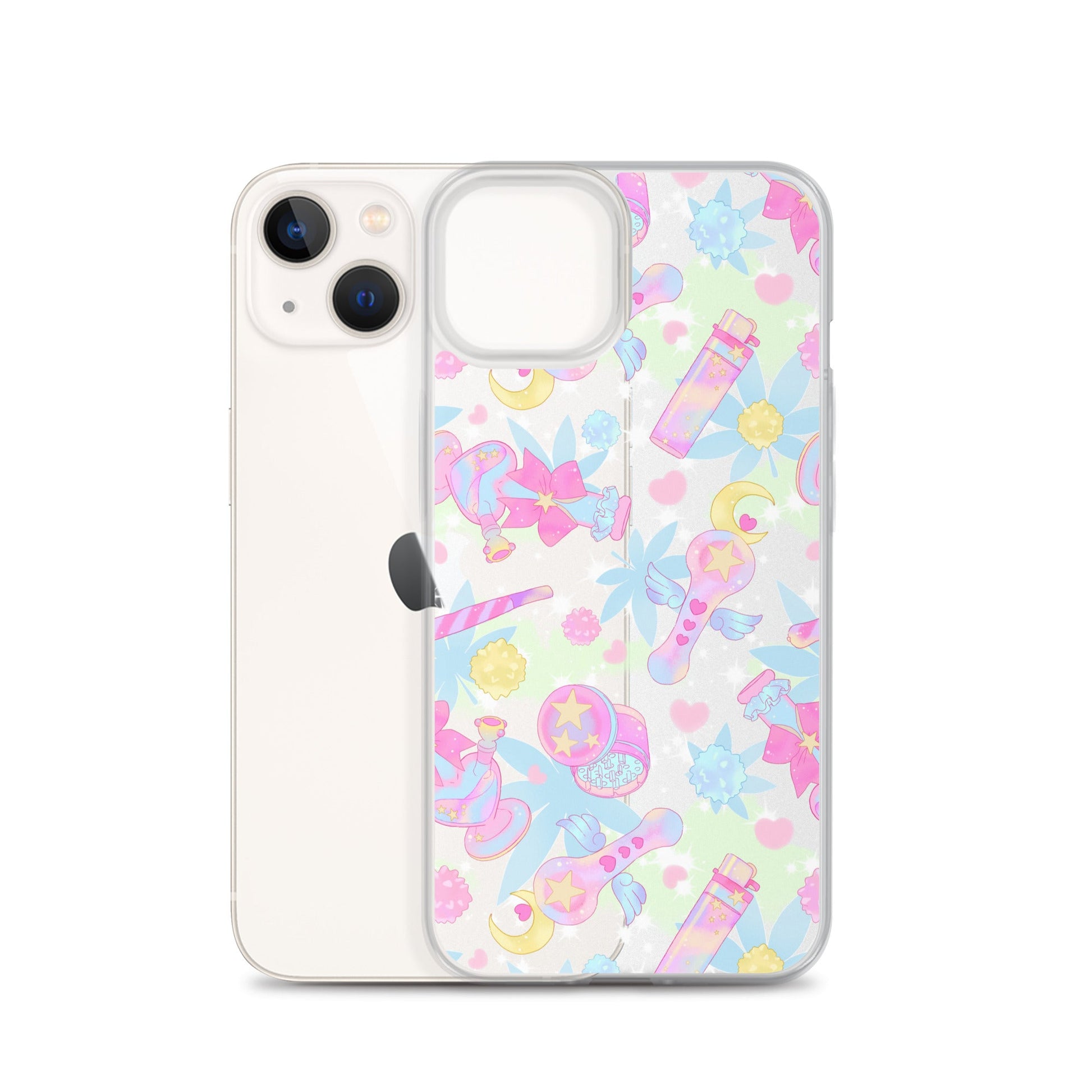 Sleek Indica Magica iPhone® Clear Case featuring colorful design, offering protection from scratches and dirt.
