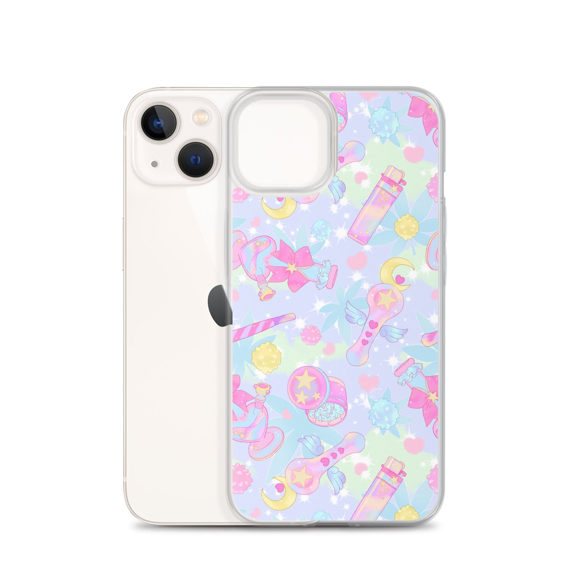 Stylish Indica Magica iPhone® Clear Case with vibrant design, offering protection from scratches and easy access to ports.