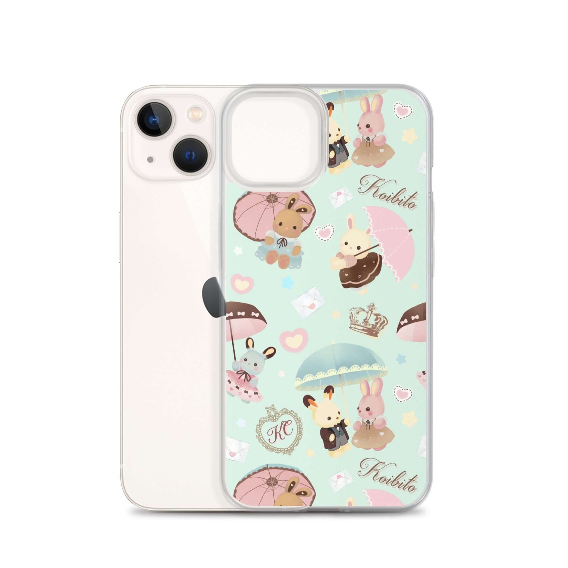 Protect your phone stylishly with the Parasol Bunny iPhone® Clear Case, featuring adorable bunny designs.