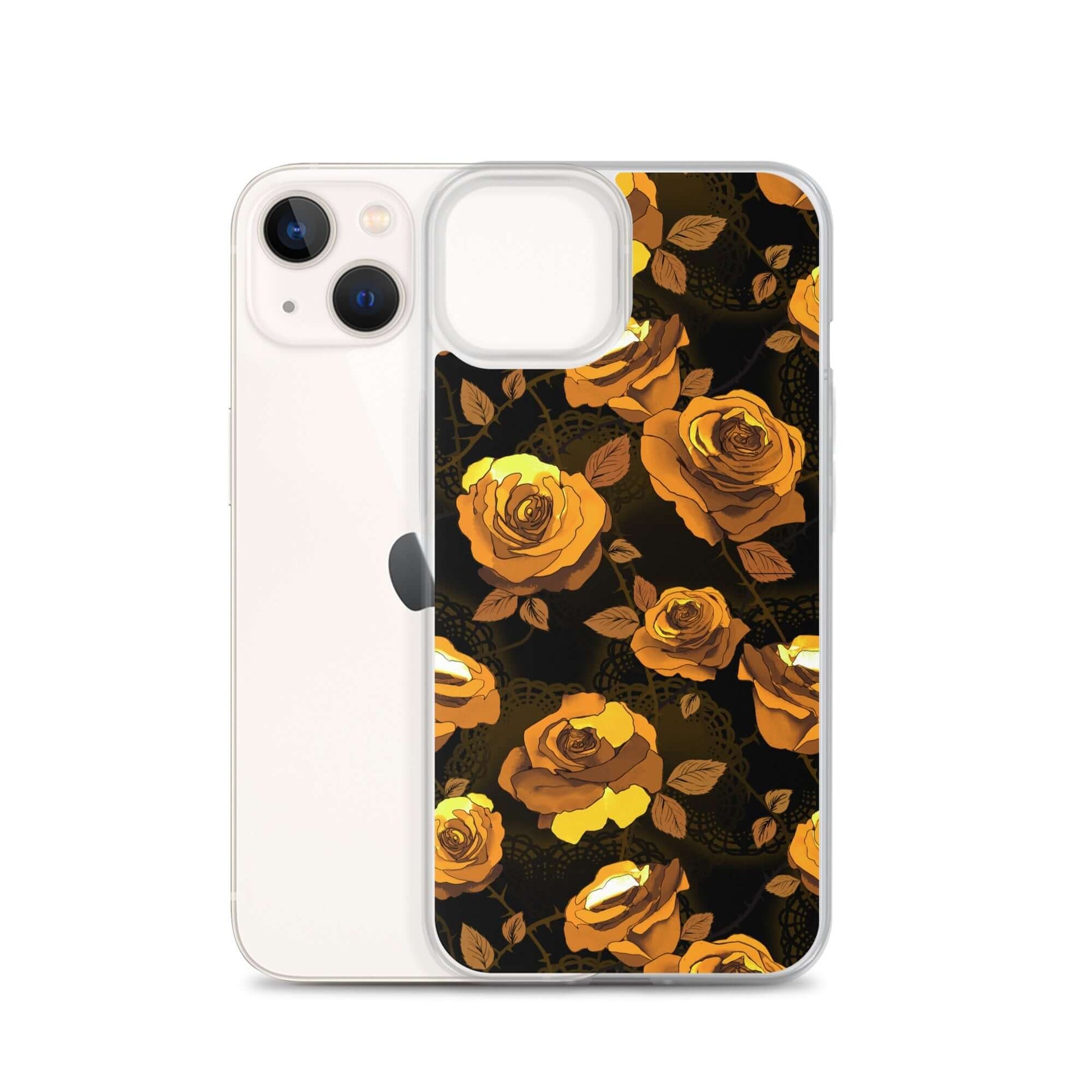 Stylish Enchanted Rose iPhone® Clear Case offers protection against scratches and dirt, perfect for everyday use.