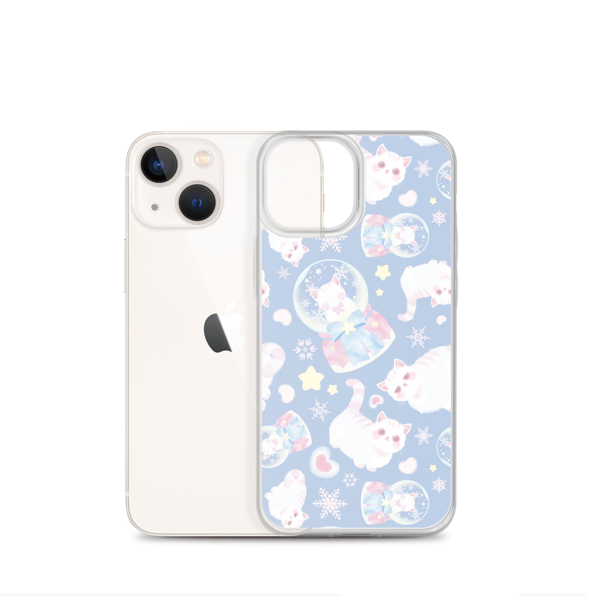 Sleek Snow Kitten iPhone® Clear Case protects against scratches and dirt while showcasing a charming design.
