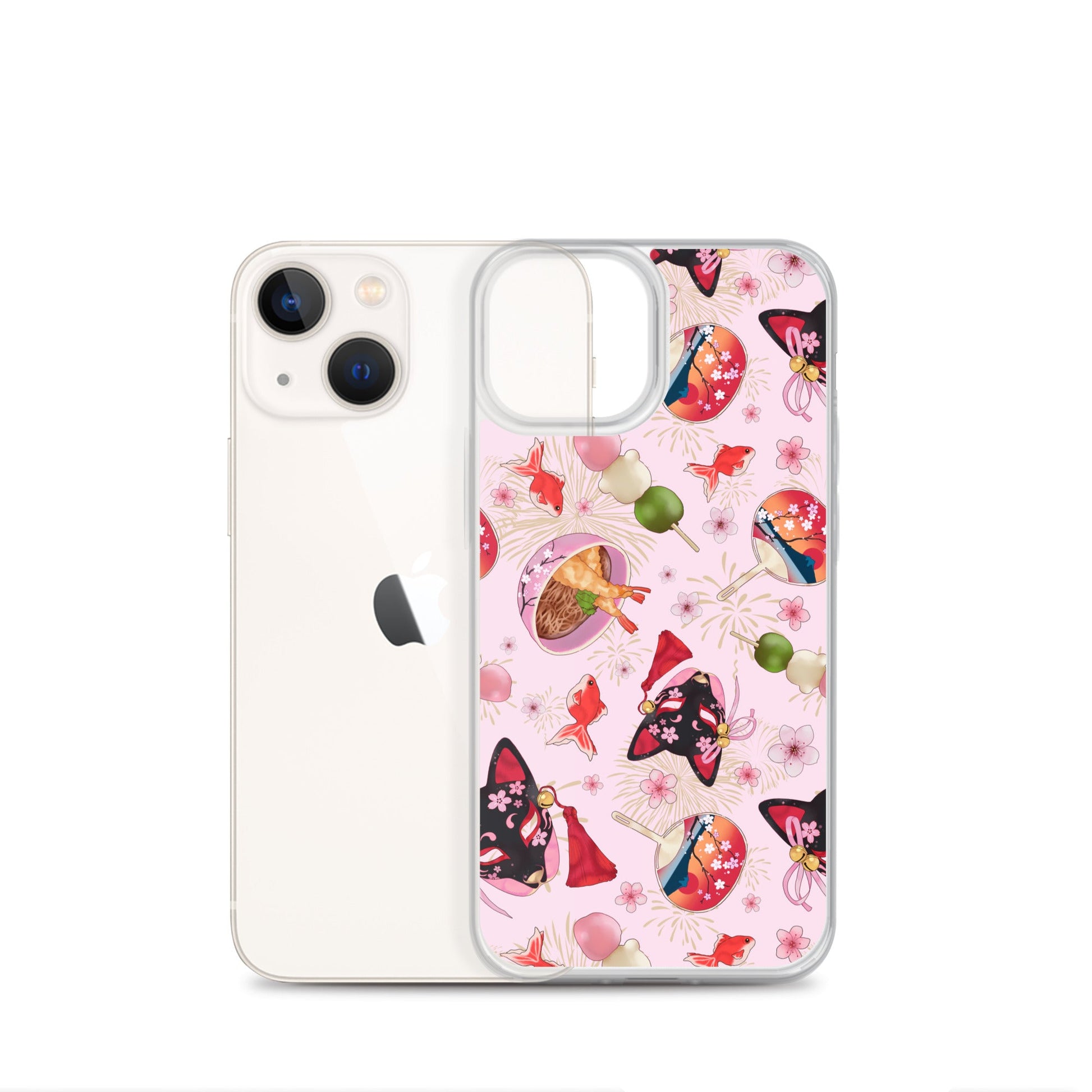 Protect your phone stylishly with the Matsuri iPhone® Clear Case featuring vibrant, Japanese-inspired designs.