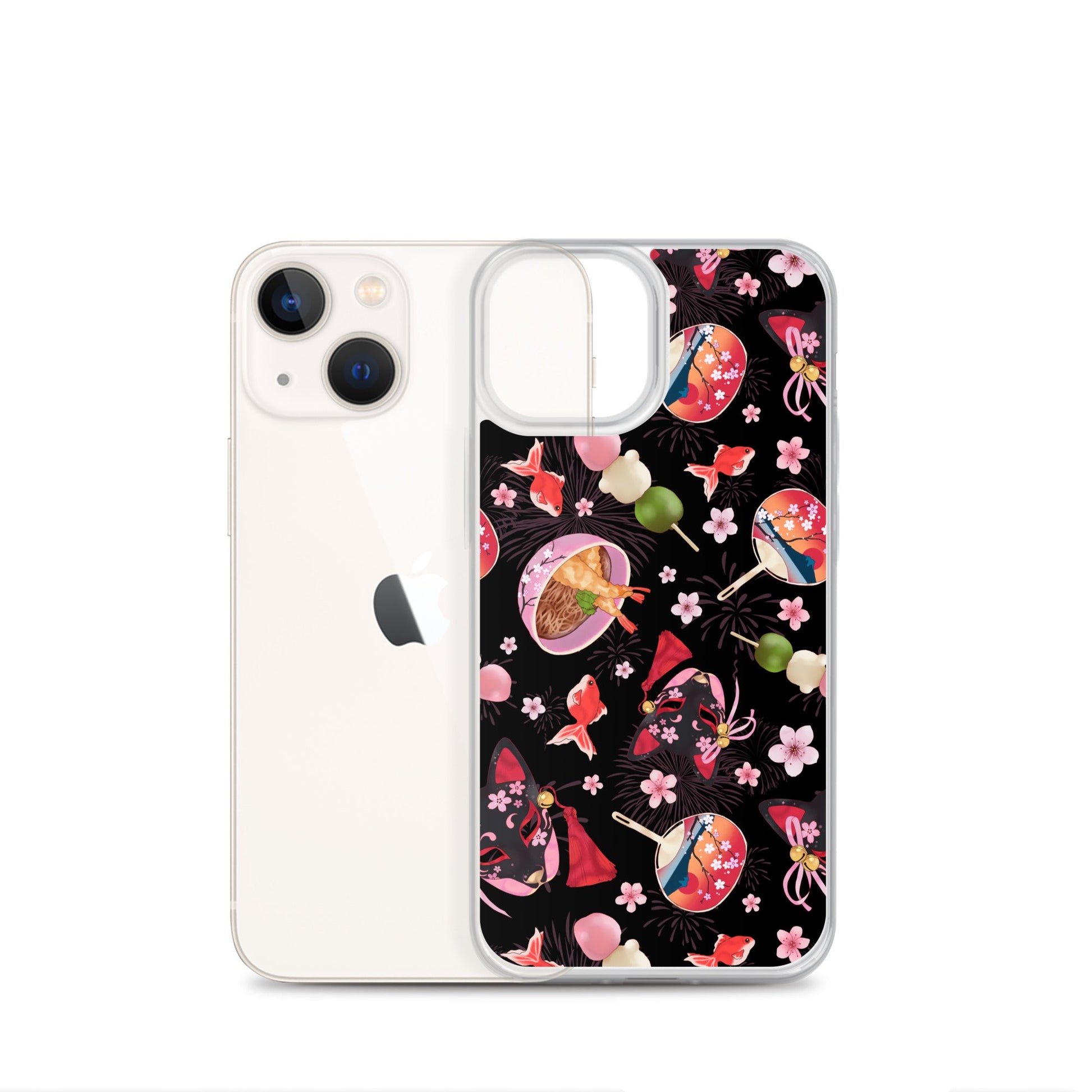 Matsuri iPhone® Clear Case features a sleek design, protecting against scratches and dirt while showcasing vibrant art.