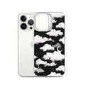 Sleek Cloudy Sky iPhone® Clear Case featuring a stylish cloud design, protecting against scratches and dust.