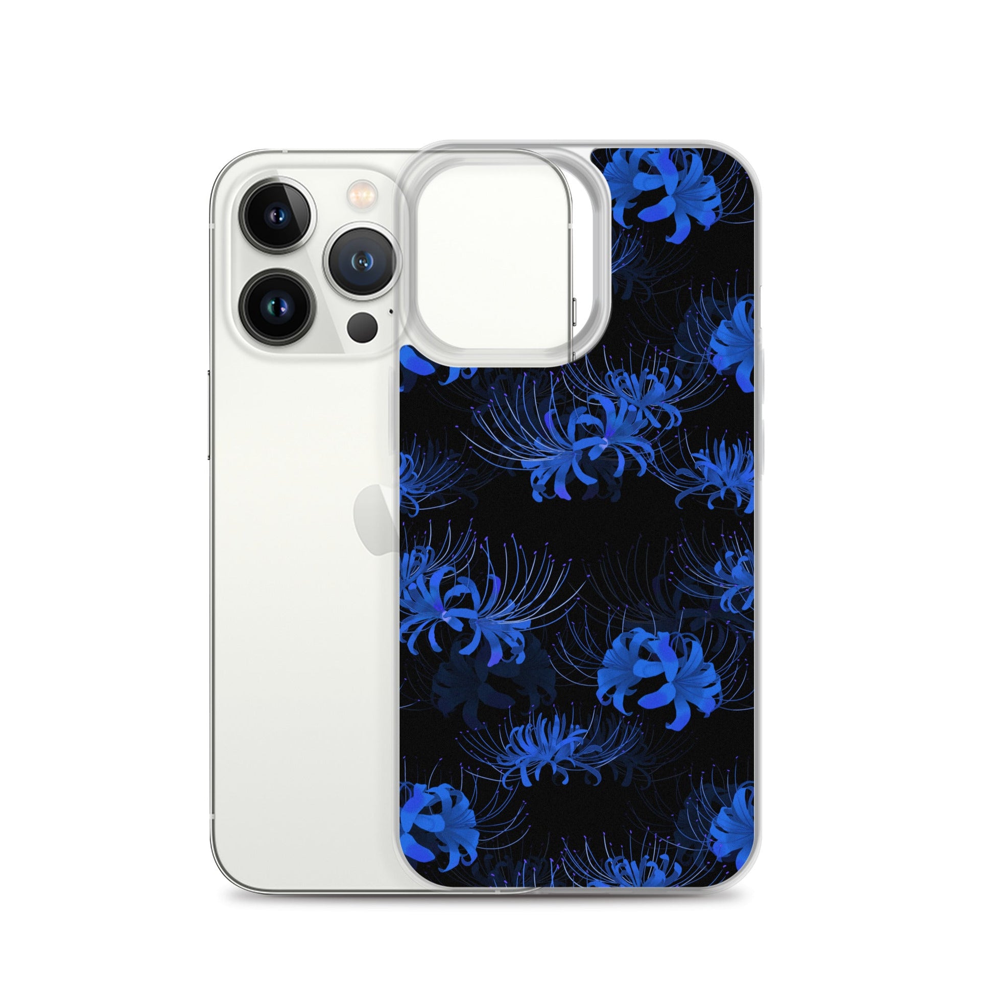 Higanbana iPhone® Clear Case showcases a floral design, offering stylish protection against scratches and dirt.