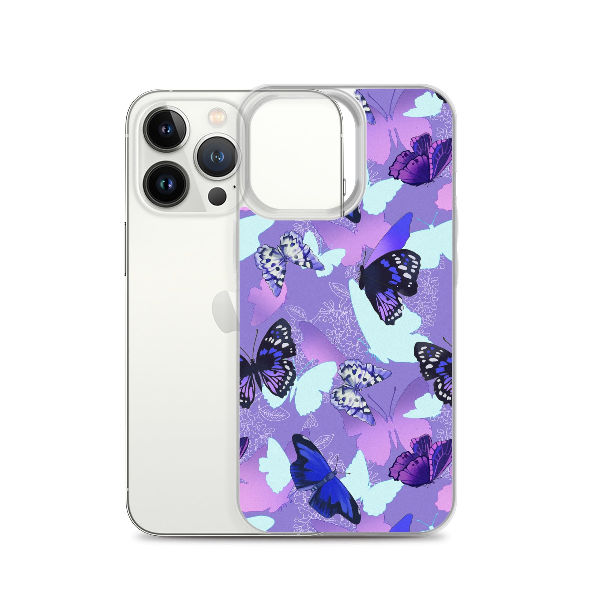Stylish Butterfly iPhone® Clear Case offers protection with a vibrant butterfly design for a unique look.