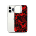 Sleek Butterfly iPhone® Clear Case featuring vibrant red butterflies, offering protection from scratches and dirt.