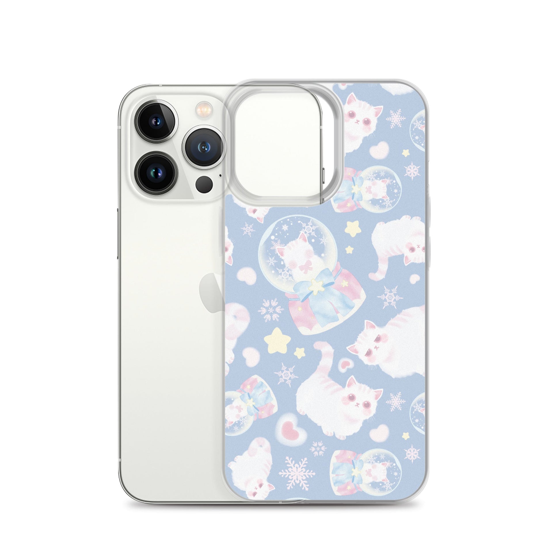 Sleek Snow Kitten iPhone® Clear Case featuring adorable cat designs, perfect protection from scratches and dirt.