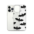 Sleek Morrigan iPhone® Clear Case offers durable protection with a stylish bat design, perfect for everyday use.
