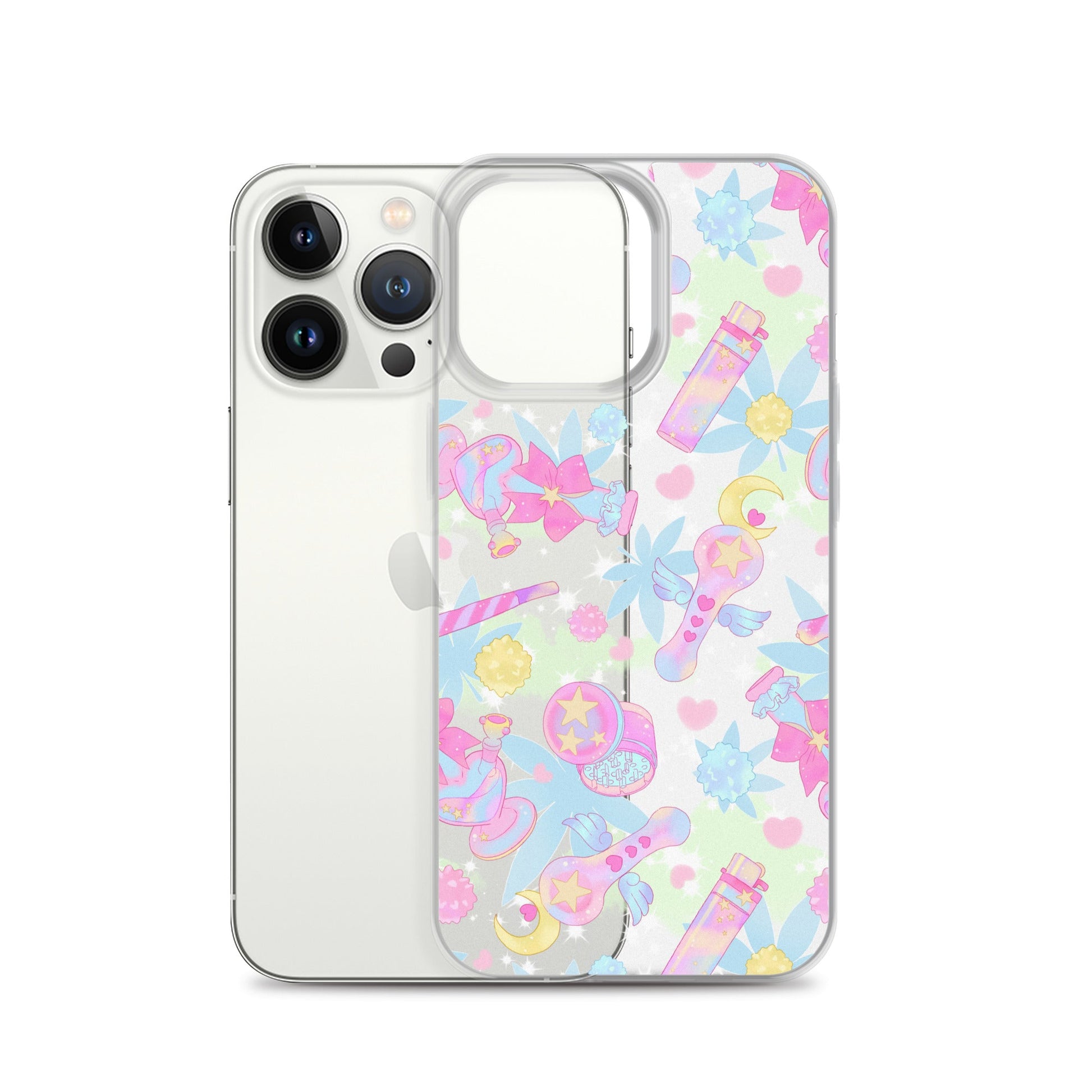 Stylish Indica Magica iPhone® Clear Case showcases a colorful design while protecting against scratches and dirt.