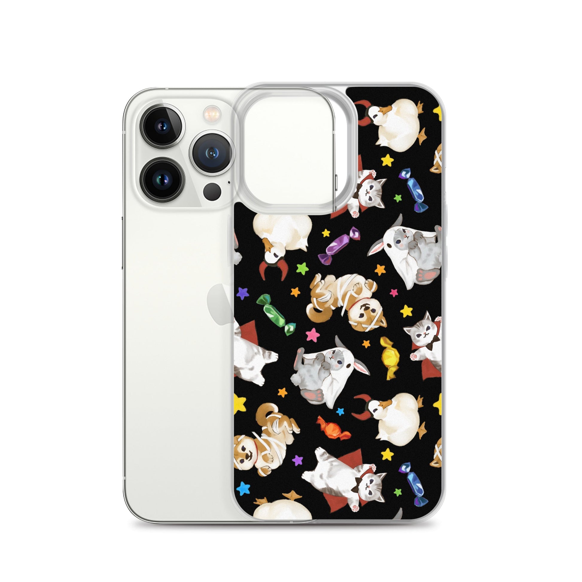 Trick or Treaters iPhone® Clear Case showcases playful designs while providing durable protection for your device.