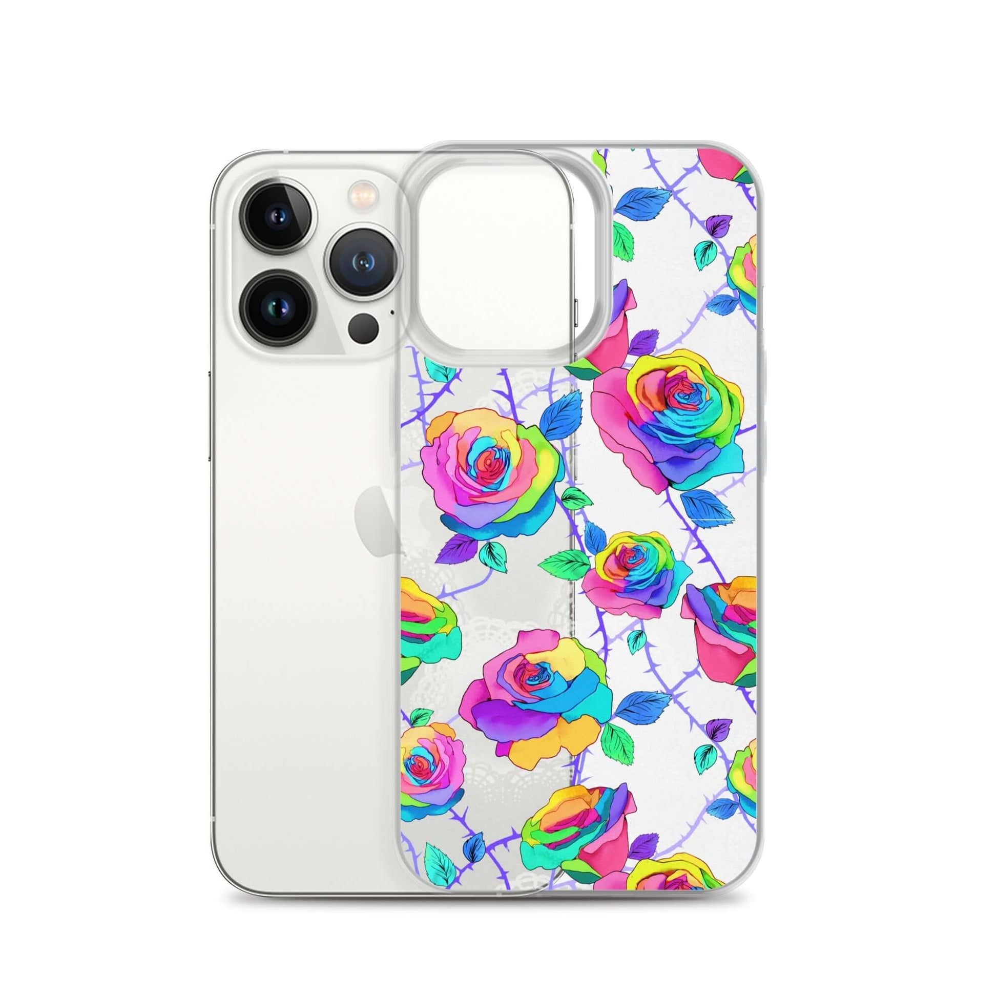 Protect your iPhone® with the Enchanted Rose iPhone® Clear Case (Transparent), featuring vibrant rose designs.