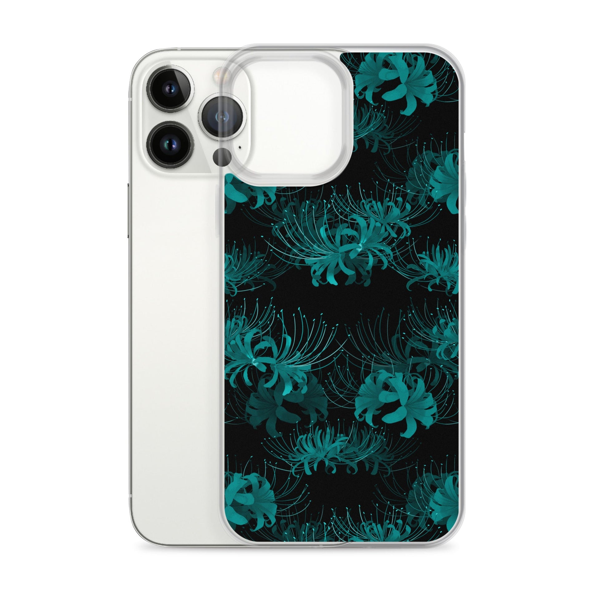 Sleek Higanbana iPhone® Clear Case featuring a solid back and flexible sides for optimal protection and style.