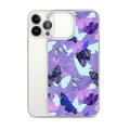 Butterfly iPhone® Clear Case featuring a colorful butterfly design, offering sleek protection against scratches and dirt.