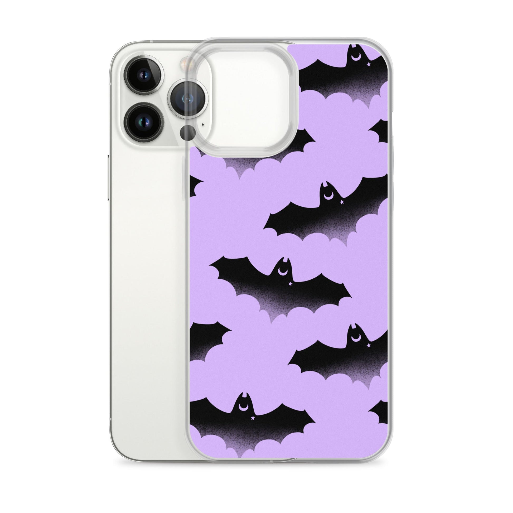 Sleek Morrigan iPhone® Clear Case with bat design offers stylish protection from scratches and dirt. Perfect for any iPhone®.