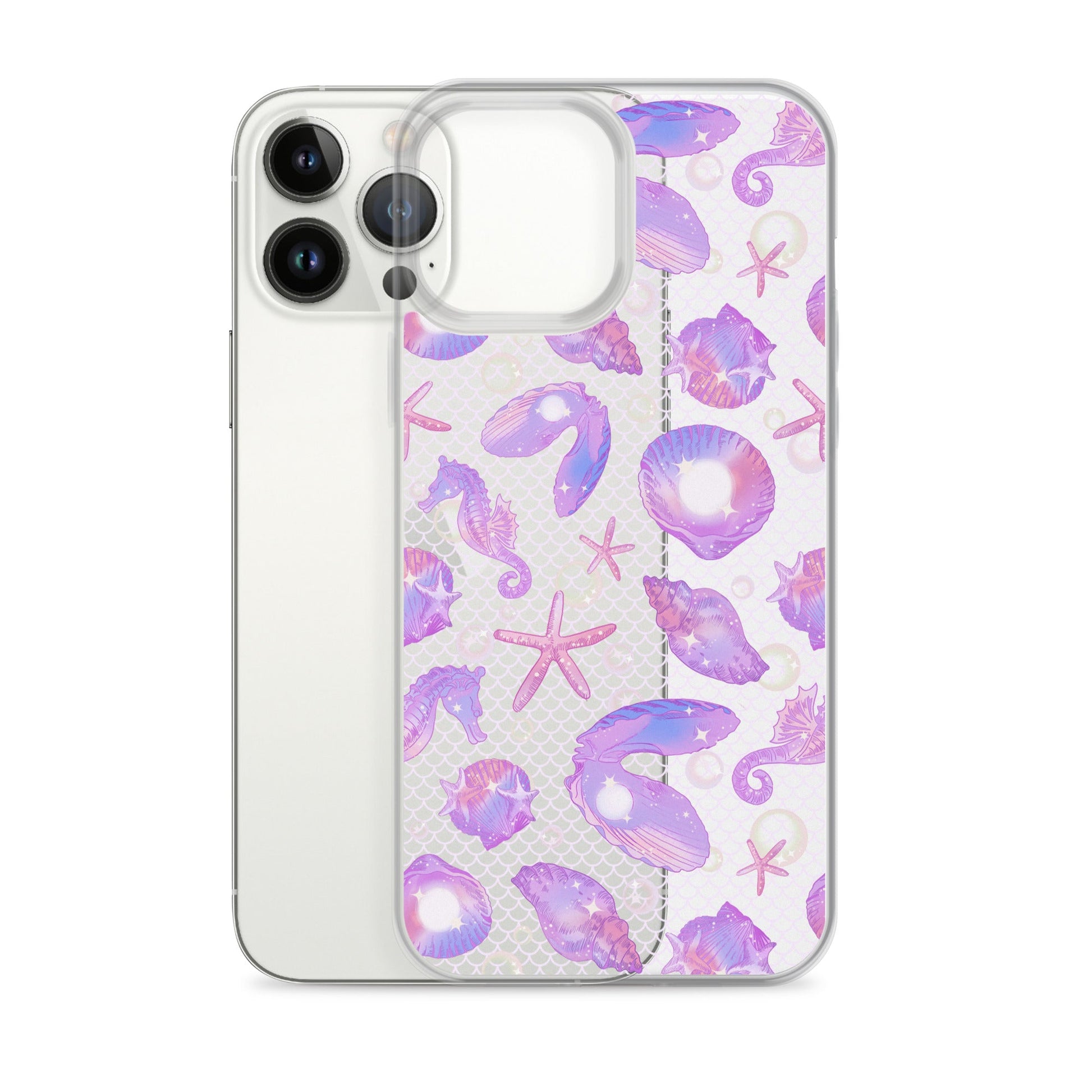 Stylish Sea Princess iPhone® Clear Case with flexible sides and solid back, offering ultimate protection and easy access.