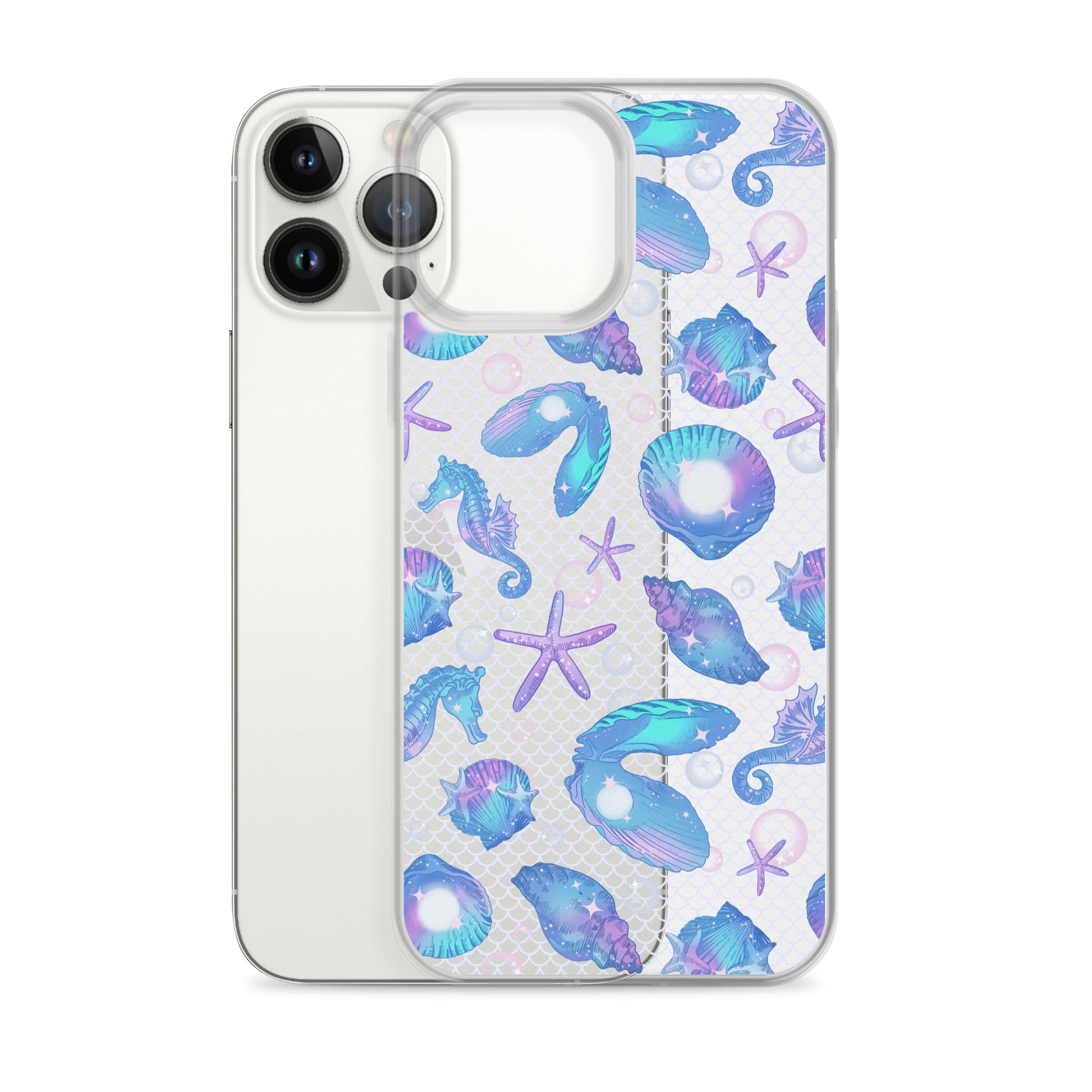 Stylish Sea Princess iPhone® Clear Case offers protection from scratches with a flexible design and vibrant ocean-themed graphics.