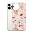 Colorful Parasol Bunny iPhone® Clear Case featuring adorable bunnies and umbrellas, perfect for protection and style.