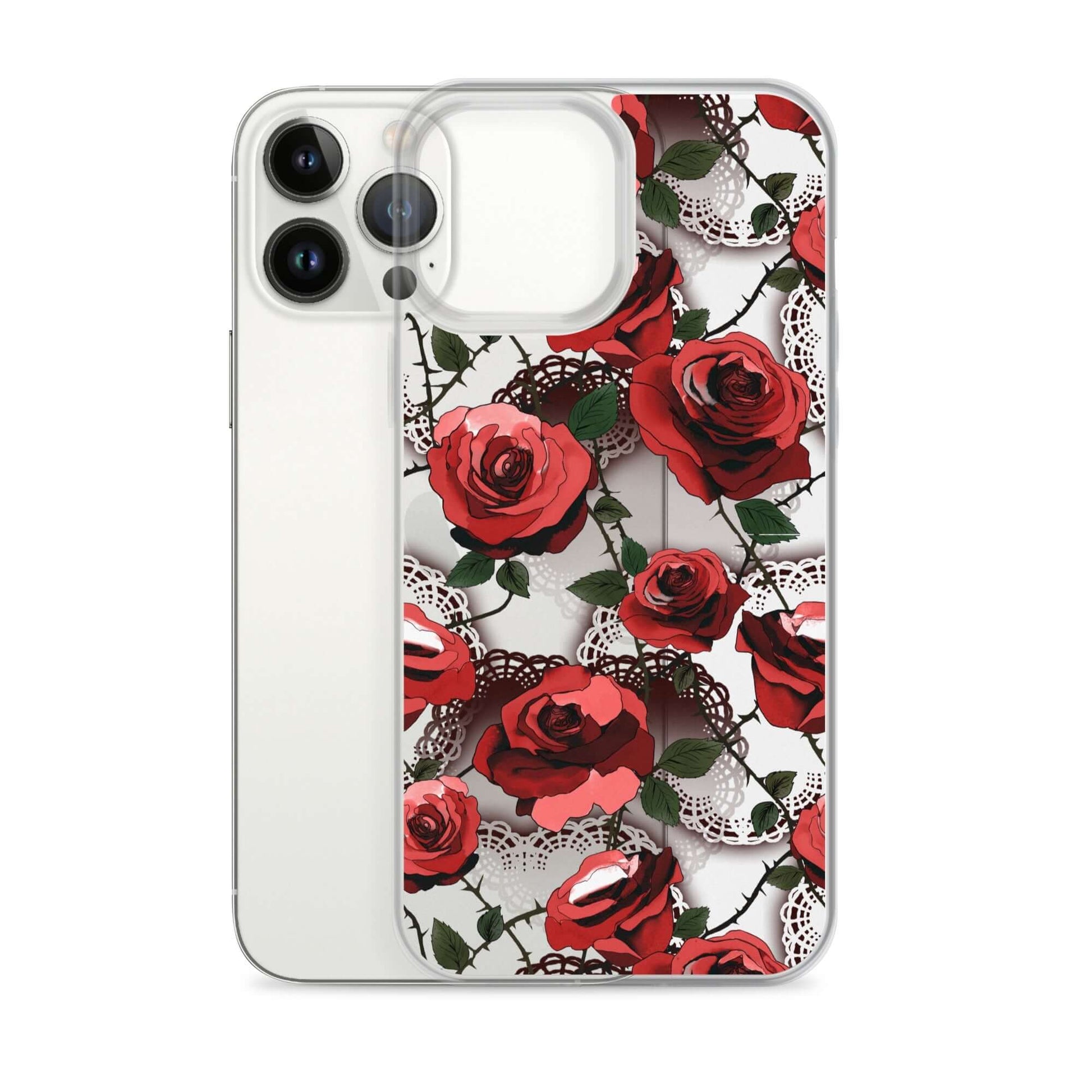 Sleek Enchanted Rose iPhone® Clear Case (Transparent) offers stylish protection against scratches and dirt.