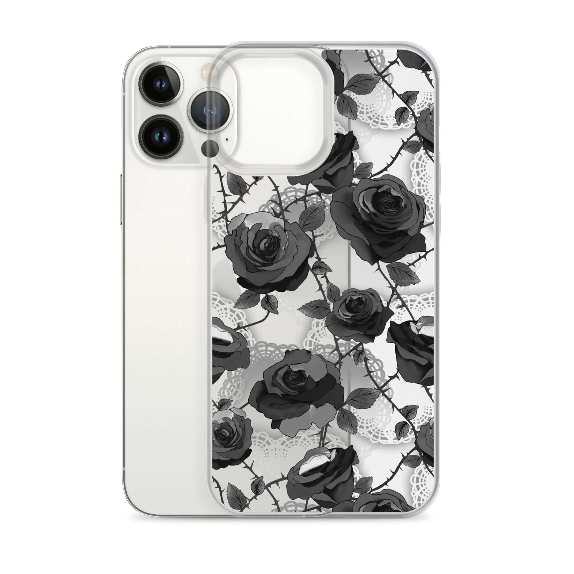 Sleek Enchanted Rose iPhone® Clear Case (Transparent) offers protection while showcasing beautiful floral design.