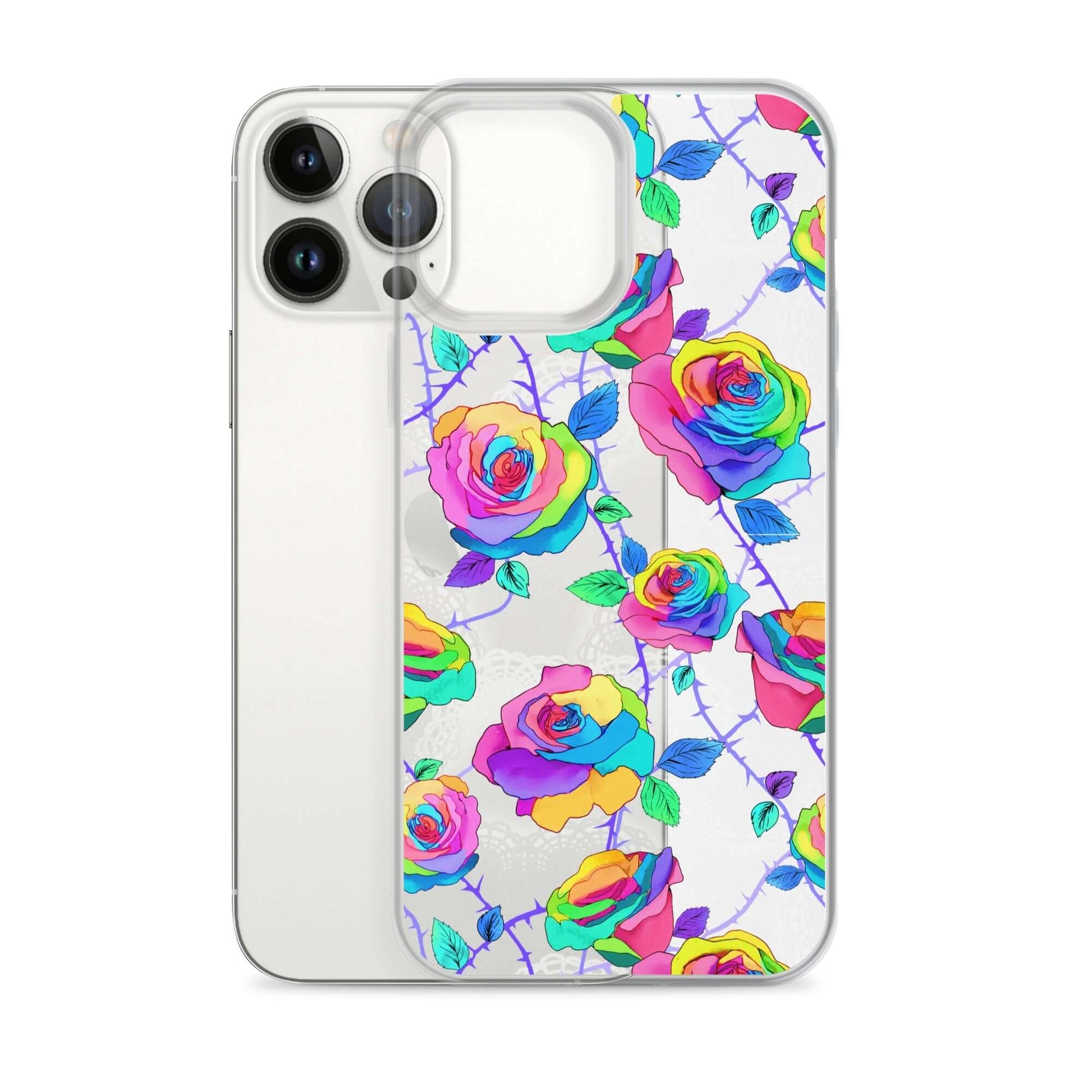 Protect your iPhone® with the Enchanted Rose iPhone® Clear Case (Transparent), featuring vibrant rose designs and durable materials.