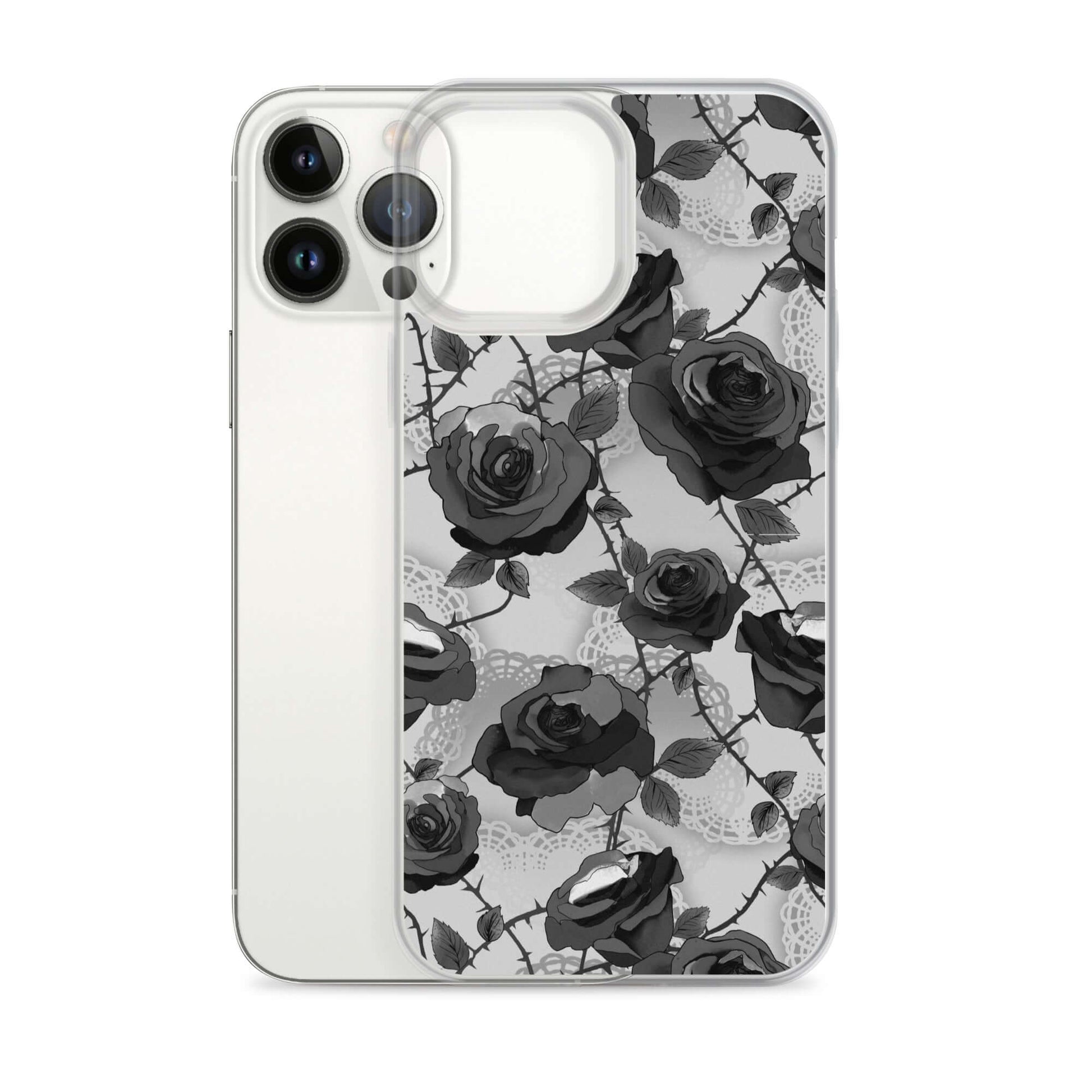 Protect your phone stylishly with the Enchanted Rose iPhone® Clear Case featuring elegant floral design.