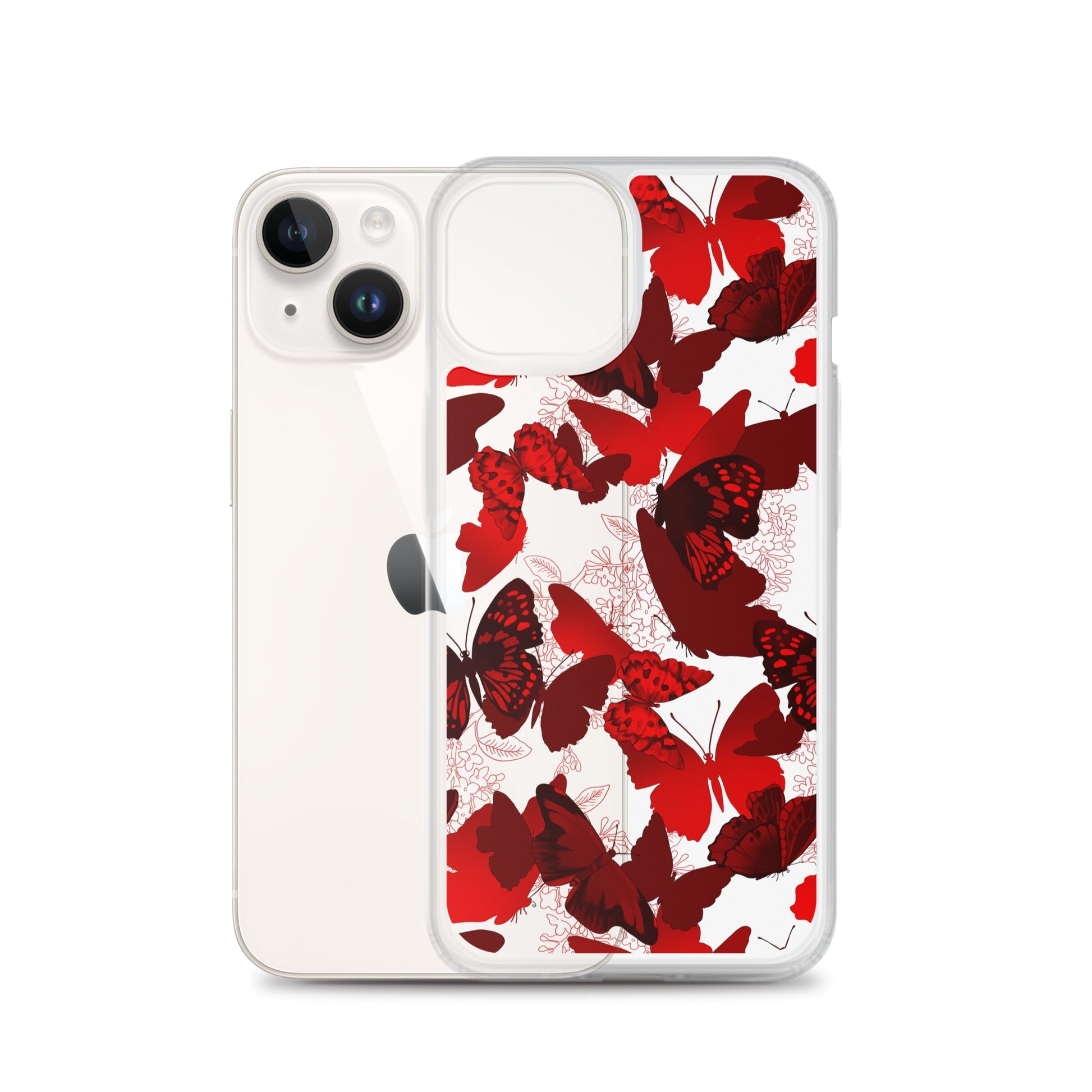 Protect your iPhone® stylishly with the Butterfly iPhone® Clear Case, featuring vibrant butterfly designs and durability.