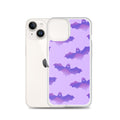 Morrigan iPhone® Clear Case showcases a sleek design with vibrant bats, protecting your phone stylishly.