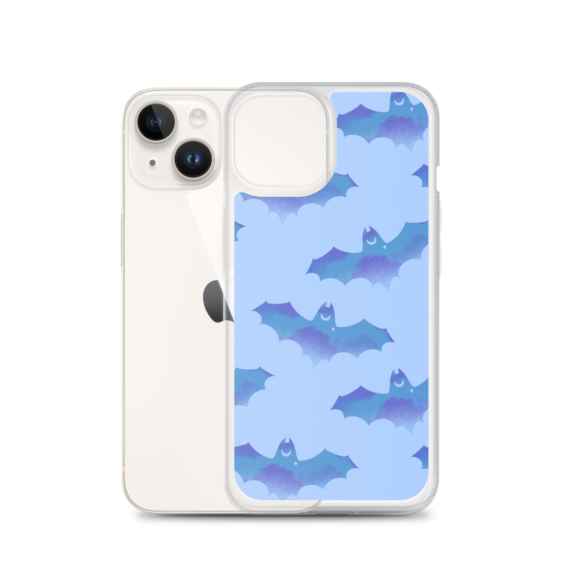 Stylish Lilith iPhone® Clear Case with bat design, offering protection against scratches and dirt for your device.