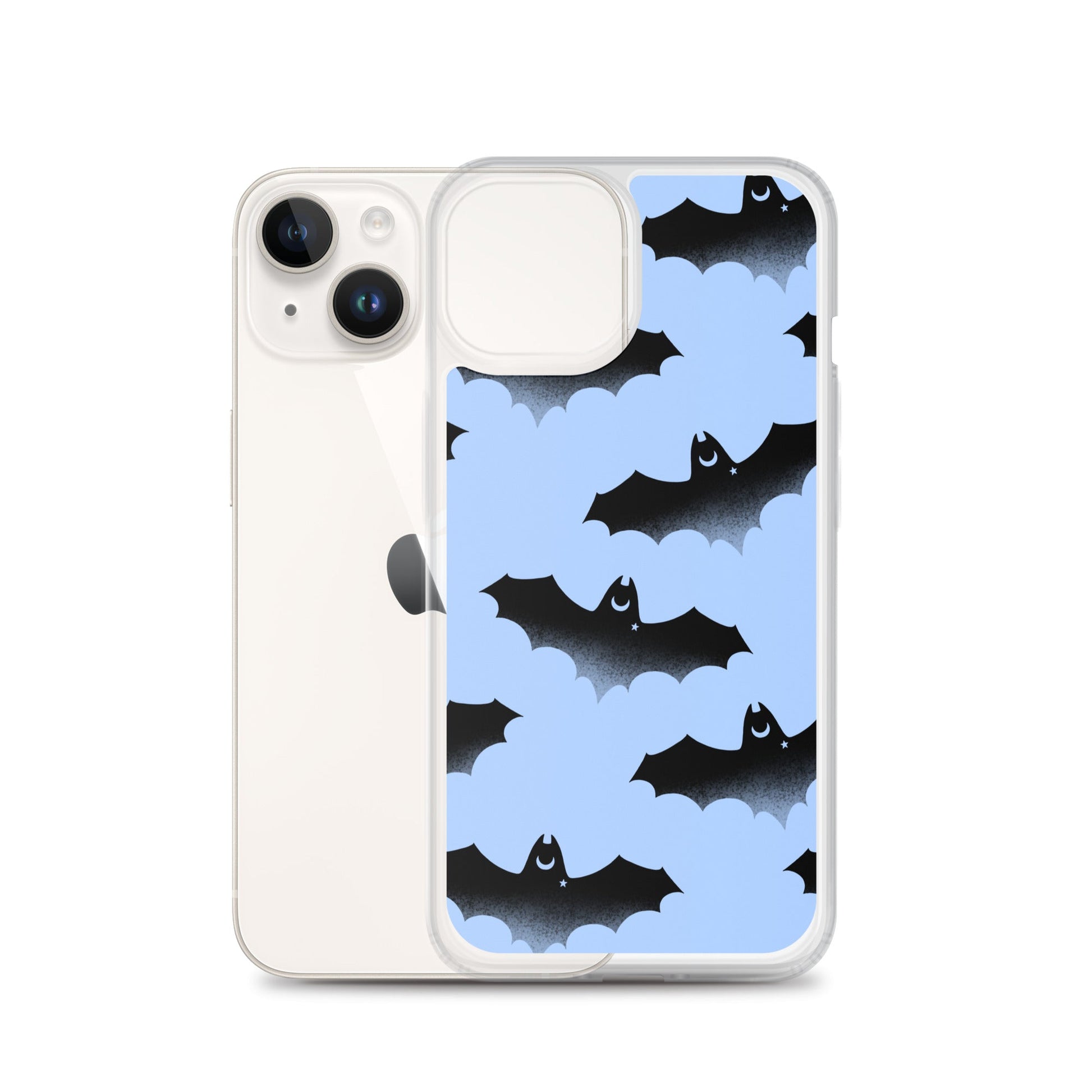 Stylish Lilith iPhone® Clear Case showcases bat design, providing perfect protection against scratches and dust.