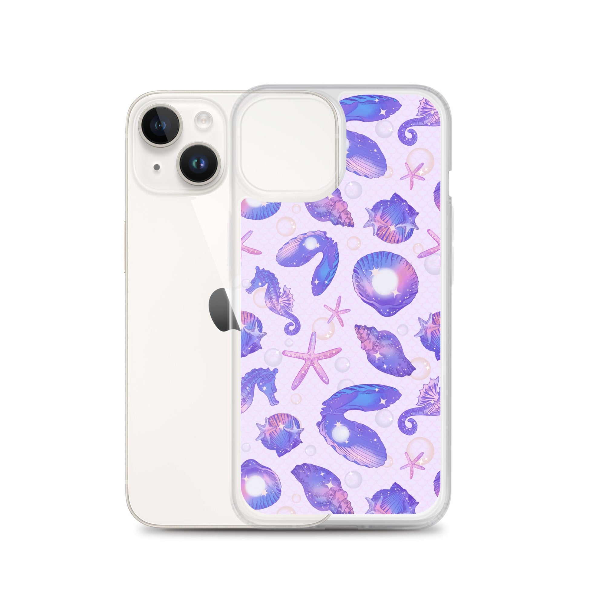 Protect your phone stylishly with the Sea Princess iPhone® Clear Case featuring a vibrant seashell design.