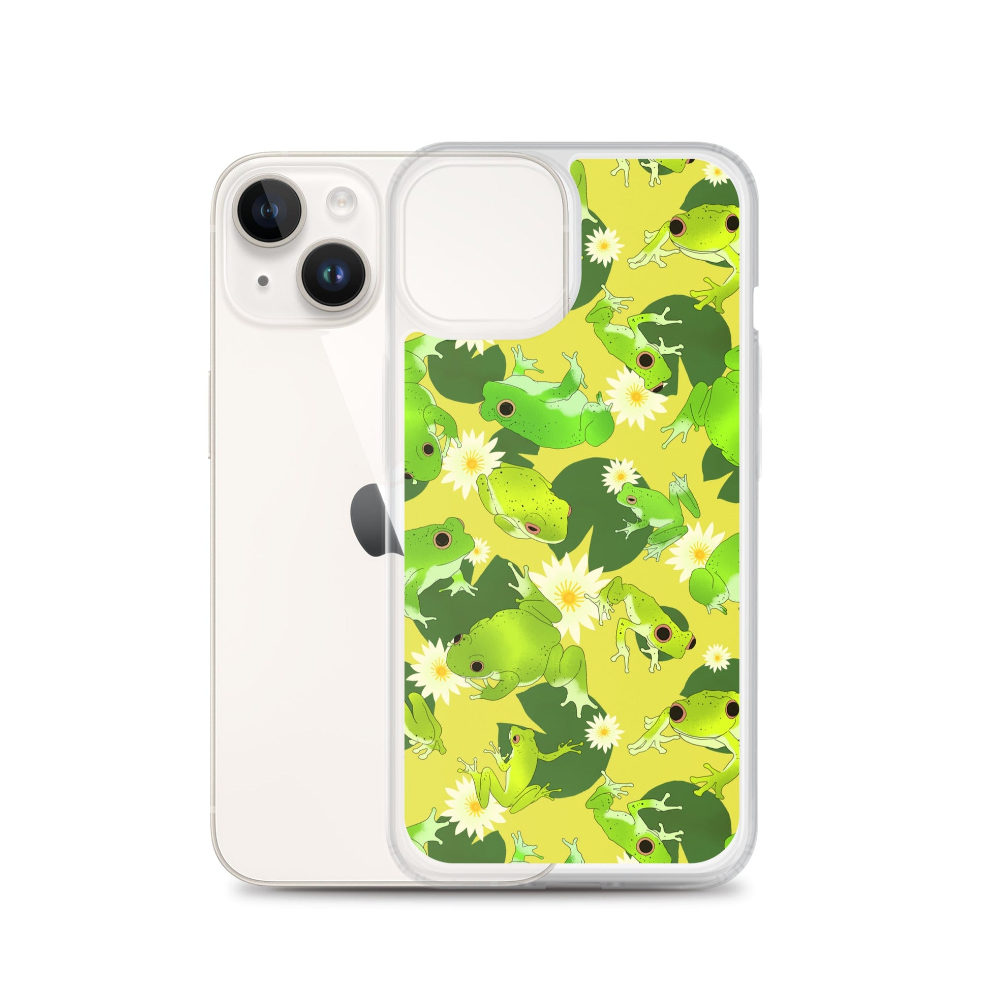 Protect your phone stylishly with the Kero-kero iPhone® Clear Case featuring a vibrant frog design.